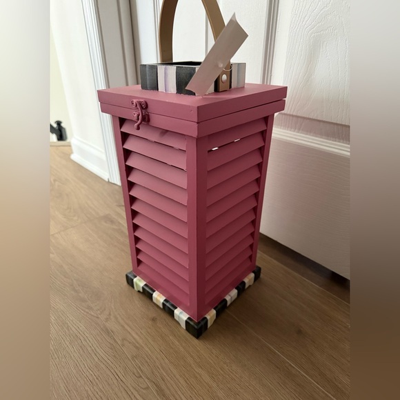 Mackenzie Childs Pink Shutter Lantern - Picture 2 of 10